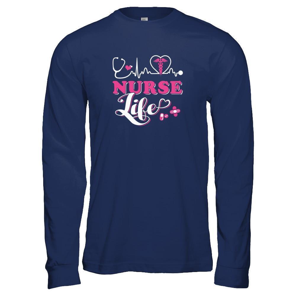 Nurse Life Lover-T-Shirt & Tank Top-Long Sleeve T-Shirt-Navy