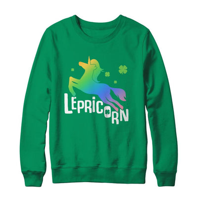 Lepricorn Funny St. Patrick's Day Unicorn Leprechaun-T-Shirt & Hoodie-Crewneck Sweatshirt-Irish Green