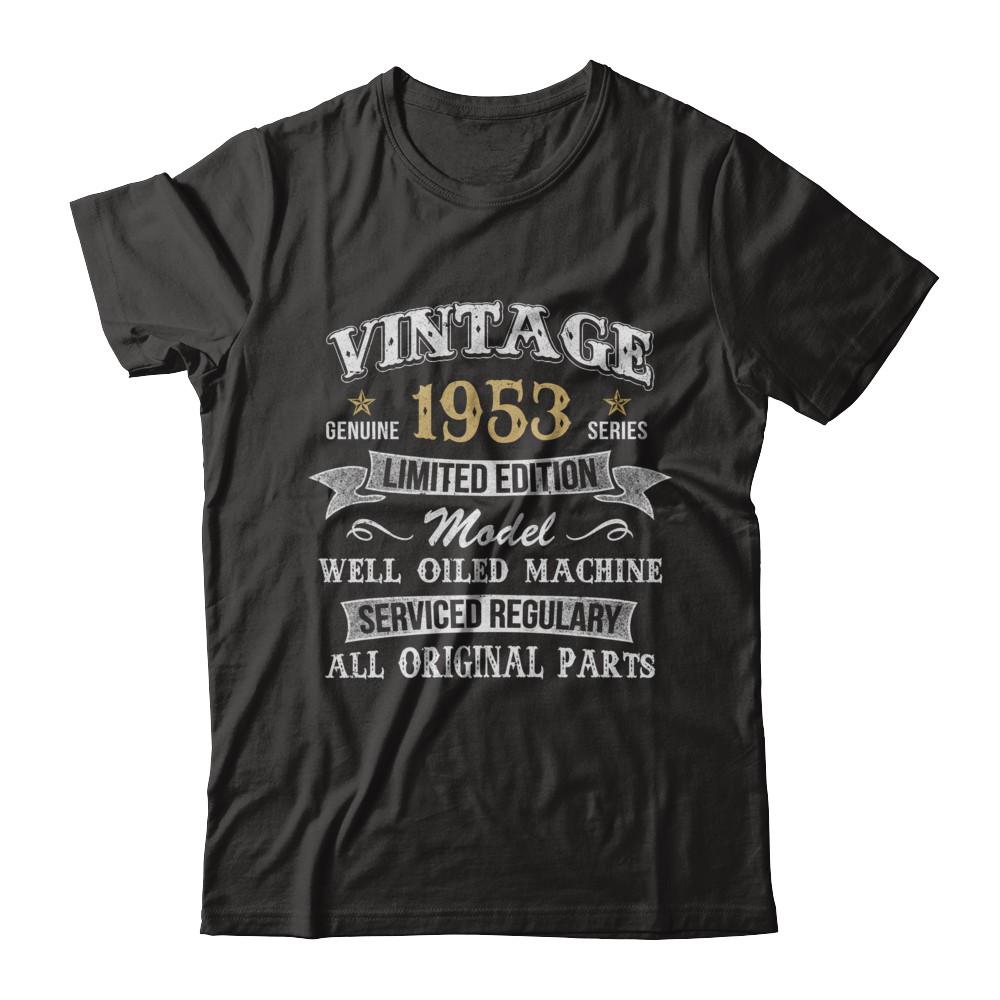 Vintage 68th Birthday Funny 1953 All Original Parts-T-Shirt & Hoodie-Classic T-Shirt-Black