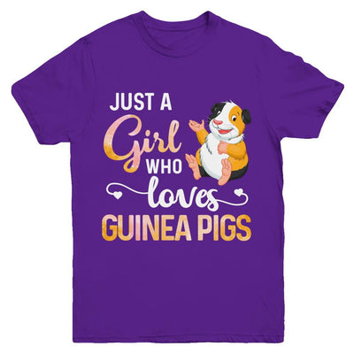Just A Woman Who Loves Guinea Pigs Youth-Youth Shirt-Youth T-Shirt-Purple