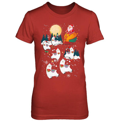 Funny Christmas Llama Alpaca Reindeer Lover Santa Gift-T-Shirt & Sweatshirt-Women's T-Shirt-Red