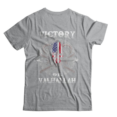 American US Flag Victory or Valhalla Viking-T-Shirt & Hoodie-Classic T-Shirt-Sport Grey