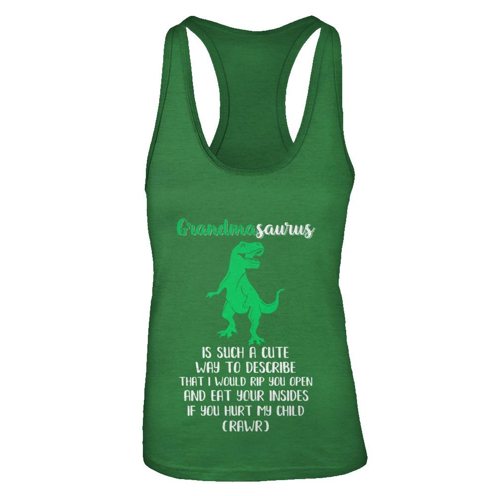 Grandmasaurus Saurus Is Such A Cute Way To Describe Grandma Gift-T-Shirt & Tank Top-Women's Ideal Racerback Tank-Kelly Green