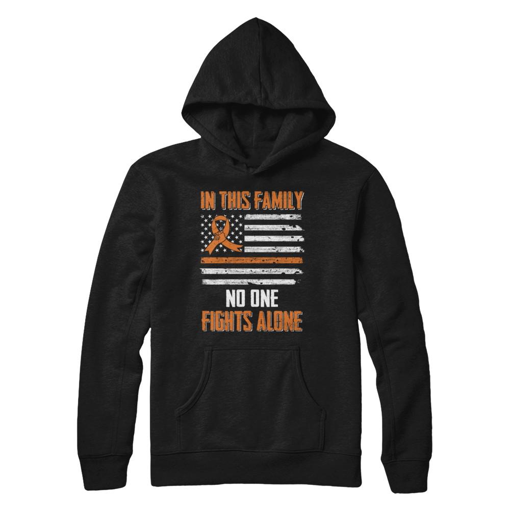 In This Family No One Fights Alone Multiple Sclerosis-T-Shirt & Hoodie-Pullover Hoodie-Black