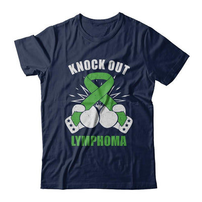 Boxing knock out Lymphoma Awareness Support-T-Shirt & Hoodie-Classic T-Shirt-Navy
