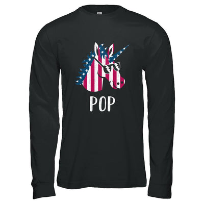 Patriotic Pop Unicorn Americorn 4Th Of July-T-Shirt & Hoodie-Long Sleeve T-Shirt-Black