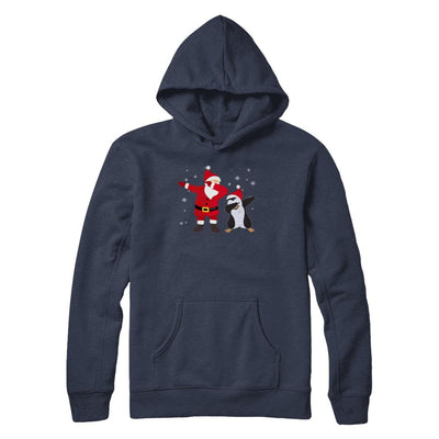 Dabbing Santa Penguin Funny Dab Dance Christmas Gift-T-Shirt & Hoodie-Pullover Hoodie-Navy