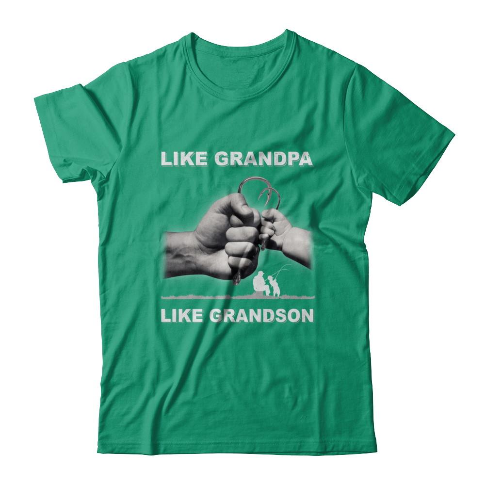 Like Grandpa Like Grandson Fishing Fish Fathers Day-T-Shirt & Hoodie-Classic T-Shirt-Kelly Green