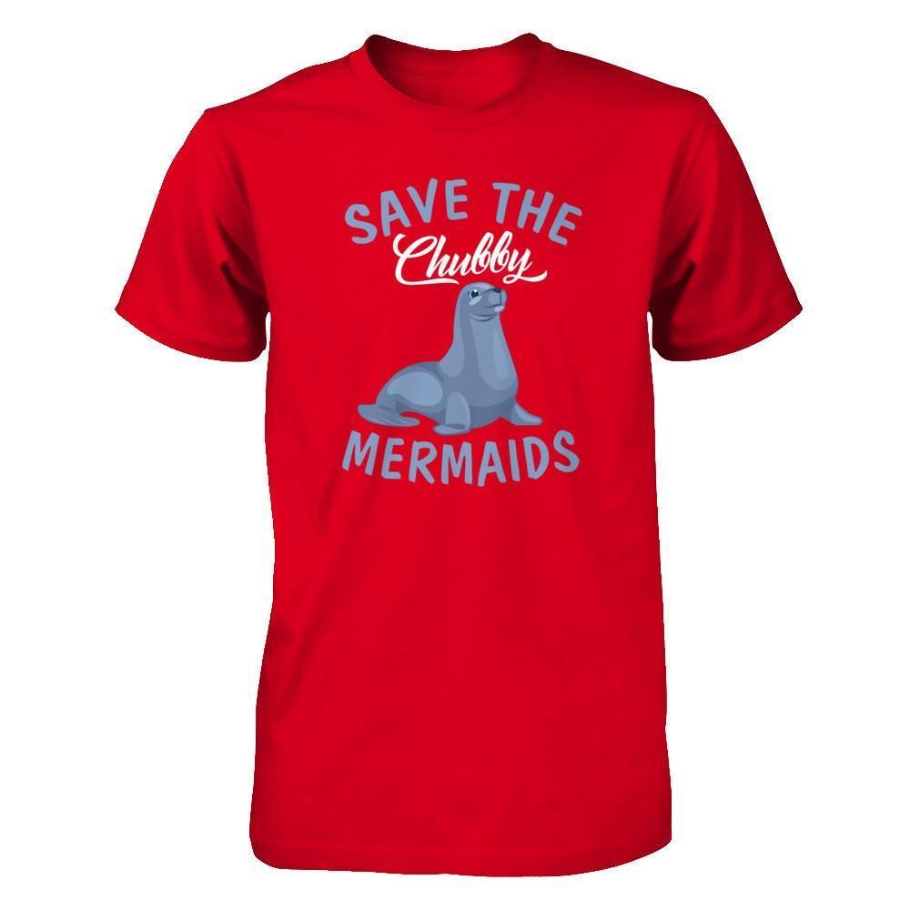 Save The Chubby Mermaids-T-Shirt & Tank Top-Premium T-Shirt-Red