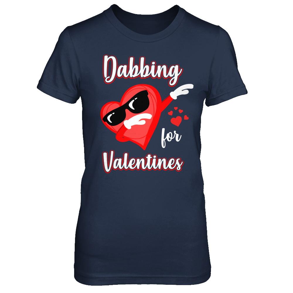 Dabbing For Valentines Day Cute Funny Heart Love-T-Shirt & Hoodie-Women's T-Shirt-Navy