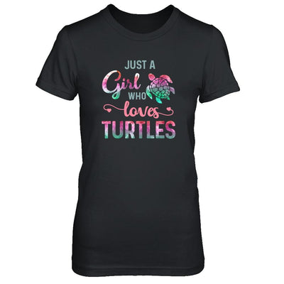 Just A Girl Who Loves Turtles Turtle Lover-T-Shirt & Tank Top-Women's T-Shirt-Black