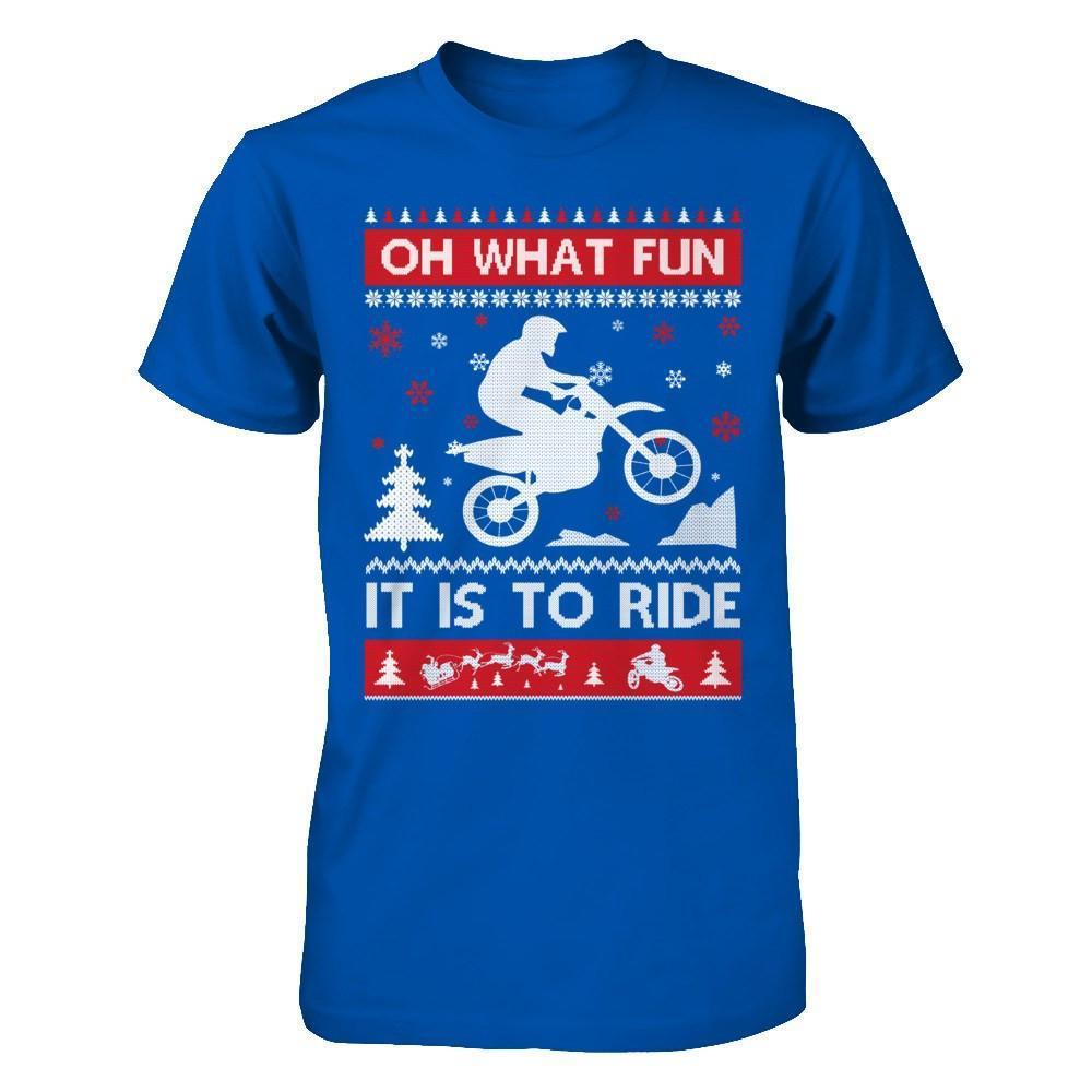 Motocross Sweater Christmas Oh What Fun It Is To Ride-T-Shirt & Hoodie-Premium T-Shirt-Royal