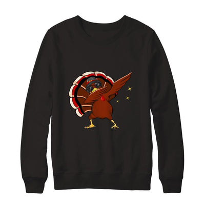Dabbing Turkey Funny Thanksgiving-T-Shirt & Sweatshirt-Crewneck Sweatshirt-Black