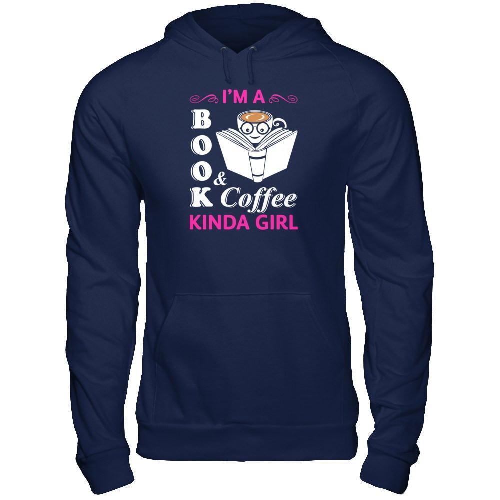 I'm A Book And Coffee Kinda Girl-T-Shirt & Tank Top-Pullover Hoodie-Navy