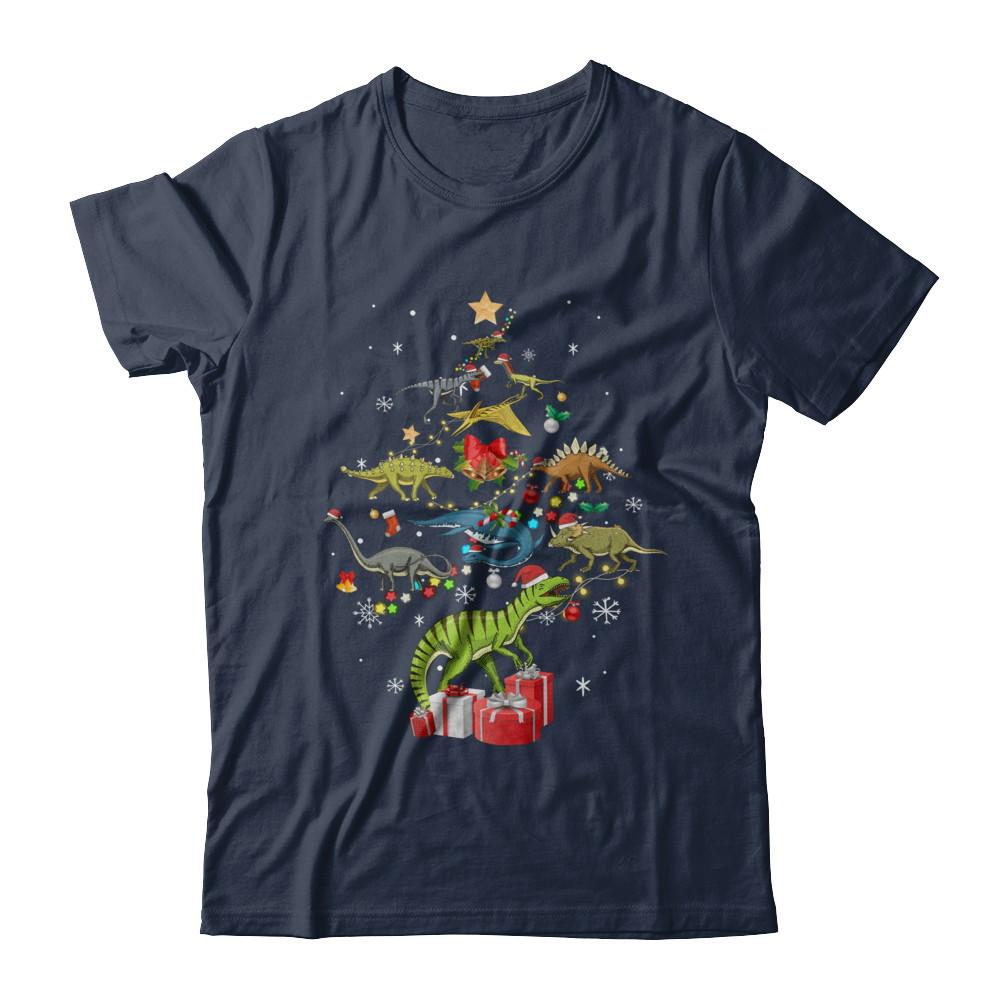 Tree Rex Funny Dinosaur Christmas Tree Kids Gift-T-Shirt & Sweatshirt-Classic T-Shirt-Navy