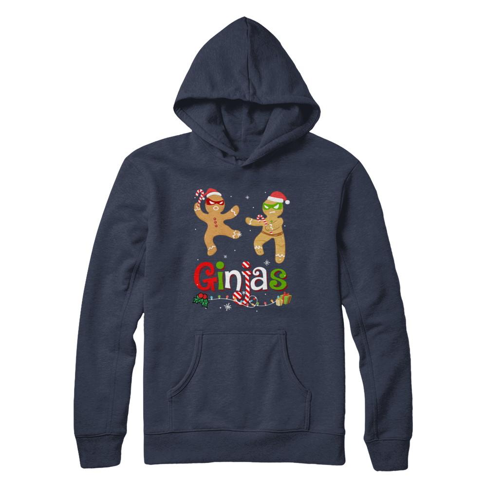 Ginjas Gingerbread Ninjas Funny Christmas Gifts-T-Shirt & Hoodie-Pullover Hoodie-Navy