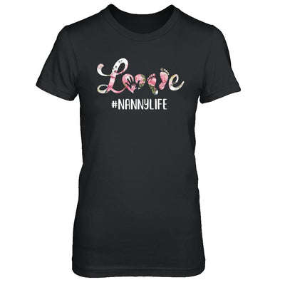 Love Nannylife Matching Grandchild And Nanny Gifts-T-Shirt & Hoodie-Women's T-Shirt-Black