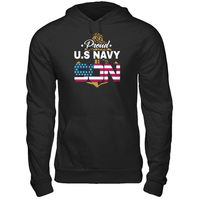 Proud US Navy Son-T-Shirt & Hoodie-Pullover Hoodie-Black