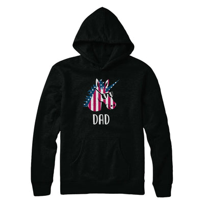 Patriotic Dad Daddy Unicorn Americorn 4Th Of July-T-Shirt & Hoodie-Pullover Hoodie-Black