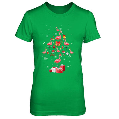 Santa Flamingo Christmas Tree Gift-T-Shirt & Sweatshirt-Women's T-Shirt-Irish Green