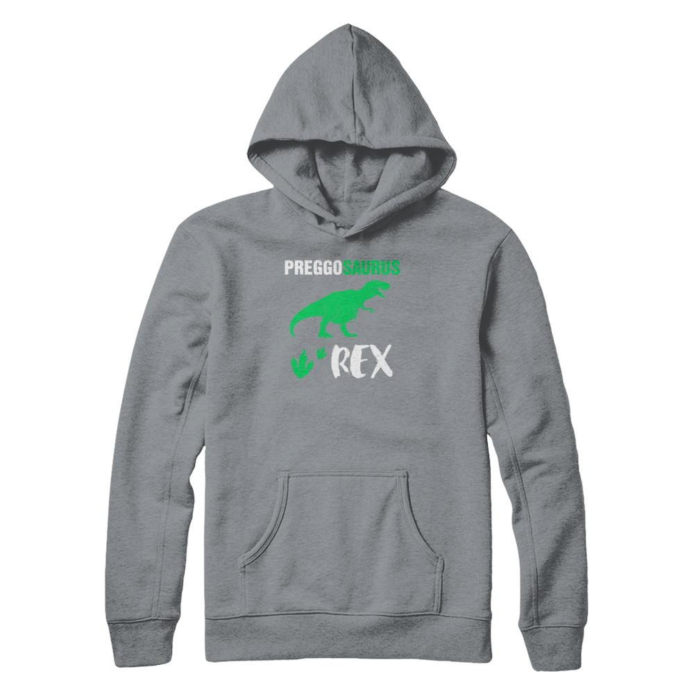 Preggosaurus Rex Pregnancy Mom Dinosaur Gift-T-Shirt & Tank Top-Pullover Hoodie-Light Steel