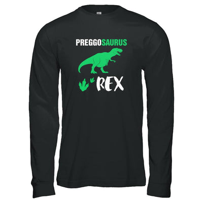Preggosaurus Rex Pregnancy Mom Dinosaur Gift-T-Shirt & Tank Top-Long Sleeve T-Shirt-Black