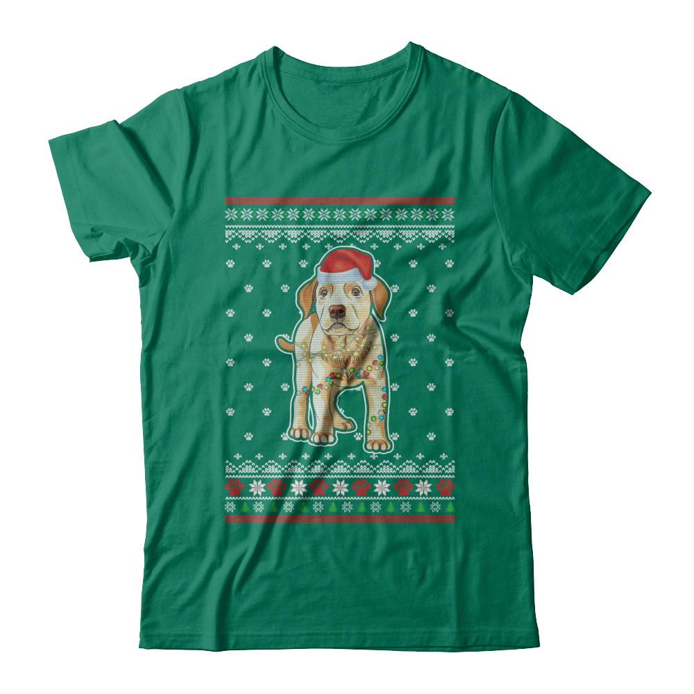 Labrador Christmas Ugly Sweater Lights Dog Xmas Gift-T-Shirt & Sweatshirt-Classic T-Shirt-Kelly Green