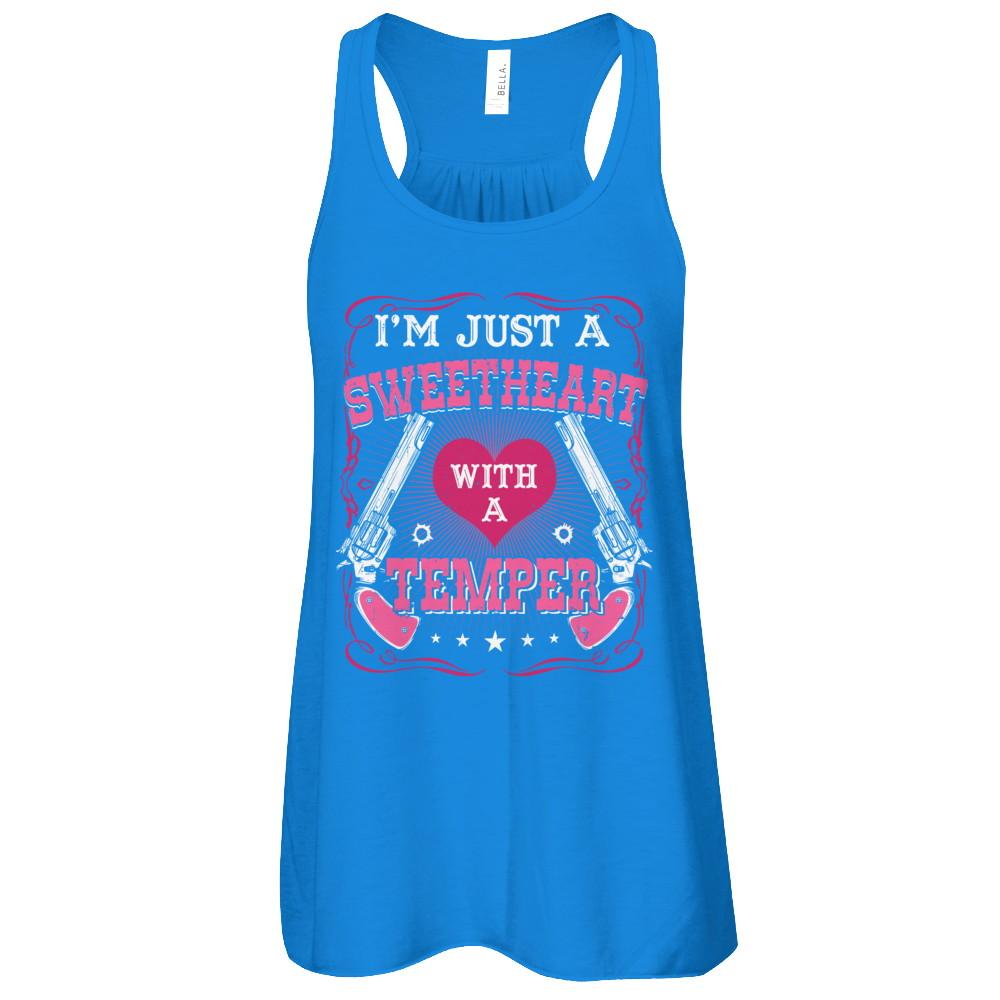 I'm Just A Sweetheart With A Temper-T-Shirt & Tank Top-Women's Flowy Racerback Tank-True Royal