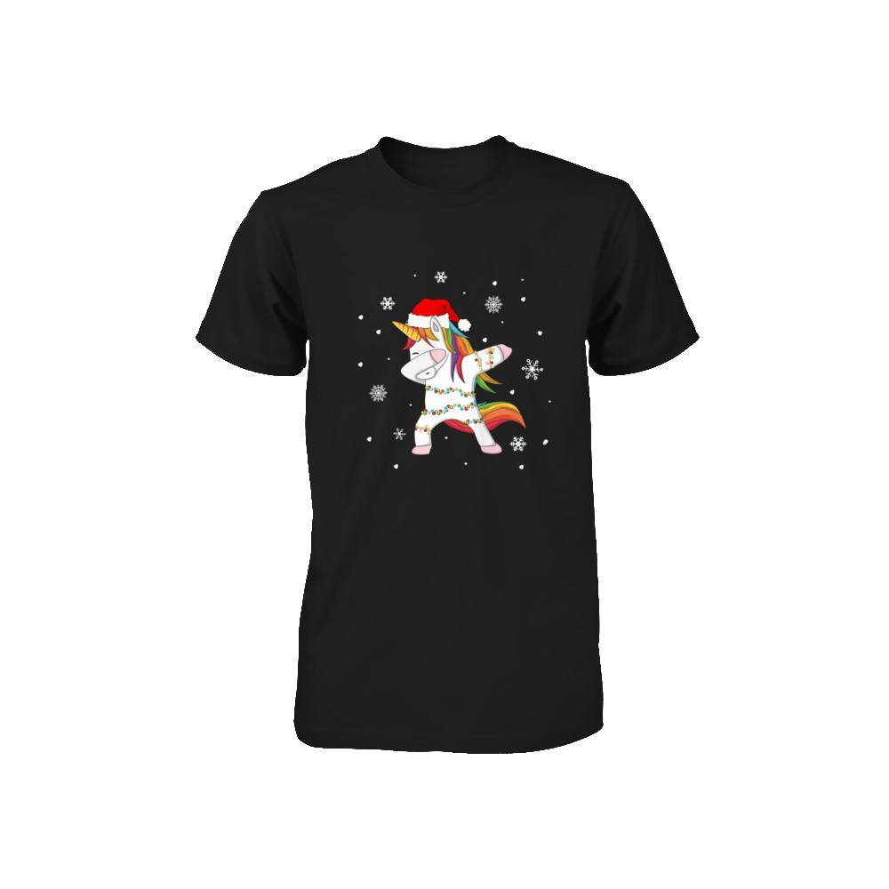 Dabbing Unicorn Ugly Christmas Sweater Girls Youth-Youth Shirt-Toddler T-Shirt-Black