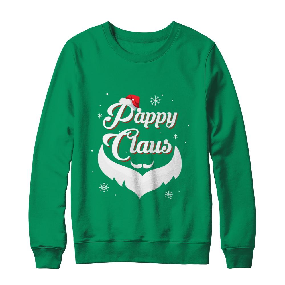 Santa Beard Matching Christmas Pajamas Pappy Claus-T-Shirt & Sweatshirt-Crewneck Sweatshirt-Irish Green