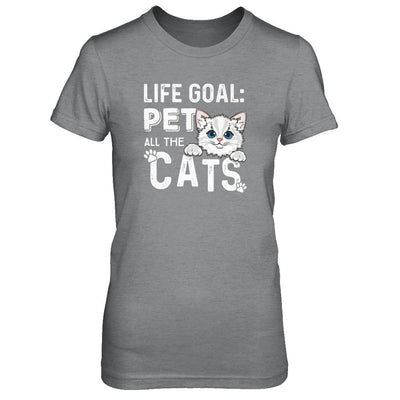 Life Goal Pet All The Cats-T-Shirt & Tank Top-Women's T-Shirt-Sport Grey