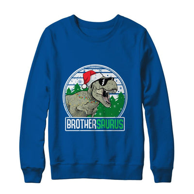 Brothersaurus Brother Dinosaur T-Rex Family Christmas-T-Shirt & Sweatshirt-Crewneck Sweatshirt-Deep Royal