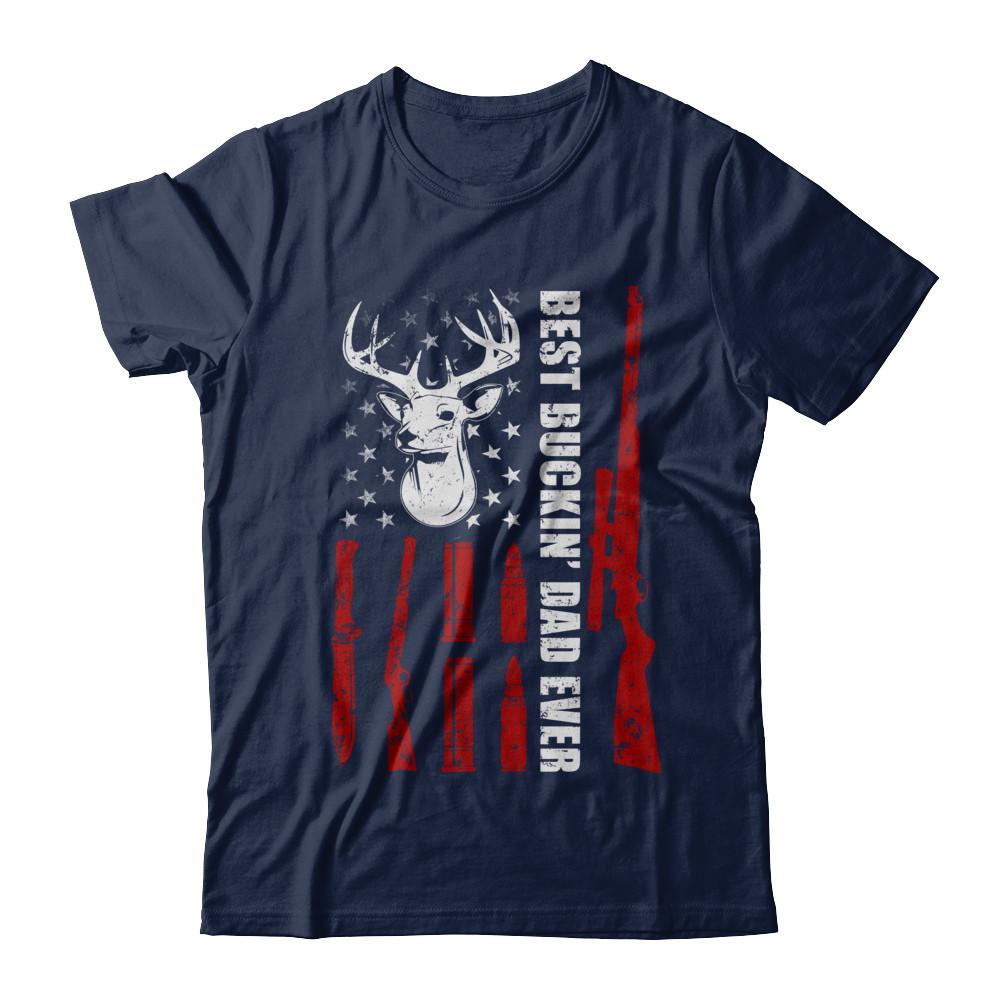Best Buckin Dad Ever Deer Hunting Father's Day Gift-T-Shirt & Hoodie-Classic T-Shirt-Navy