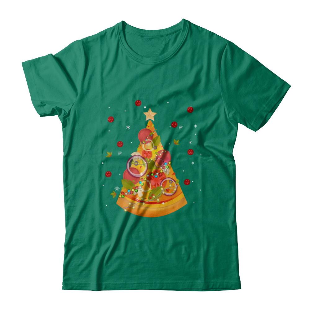 Funny Pizza Ugly Christmas Tree Gifts-T-Shirt & Sweatshirt-Classic T-Shirt-Kelly Green