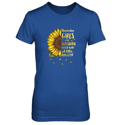 November Girls Are Sunshine Mixed With A Little Hurricane-T-Shirt & Tank Top-Women's T-Shirt-Royal