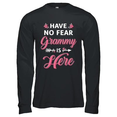 Have No Fear Grammy Is Here Mother's Day Gift-T-Shirt & Hoodie-Long Sleeve T-Shirt-Black