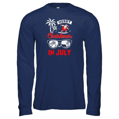 Merry Christmas In July-T-Shirt & Tank Top-Long Sleeve T-Shirt-Navy
