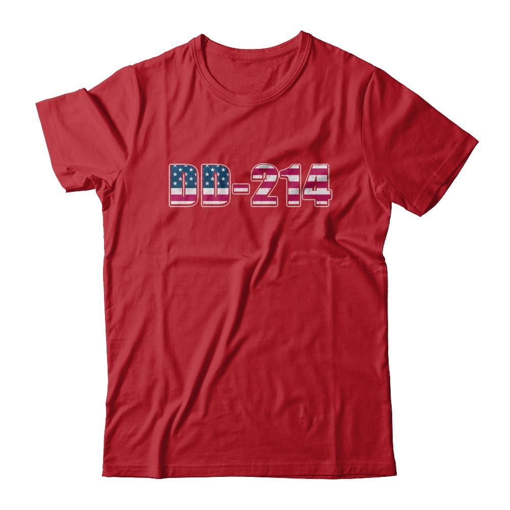 Proud DD-214 Alumni Vintage American US Veteran-T-Shirt & Hoodie-Classic T-Shirt-Red