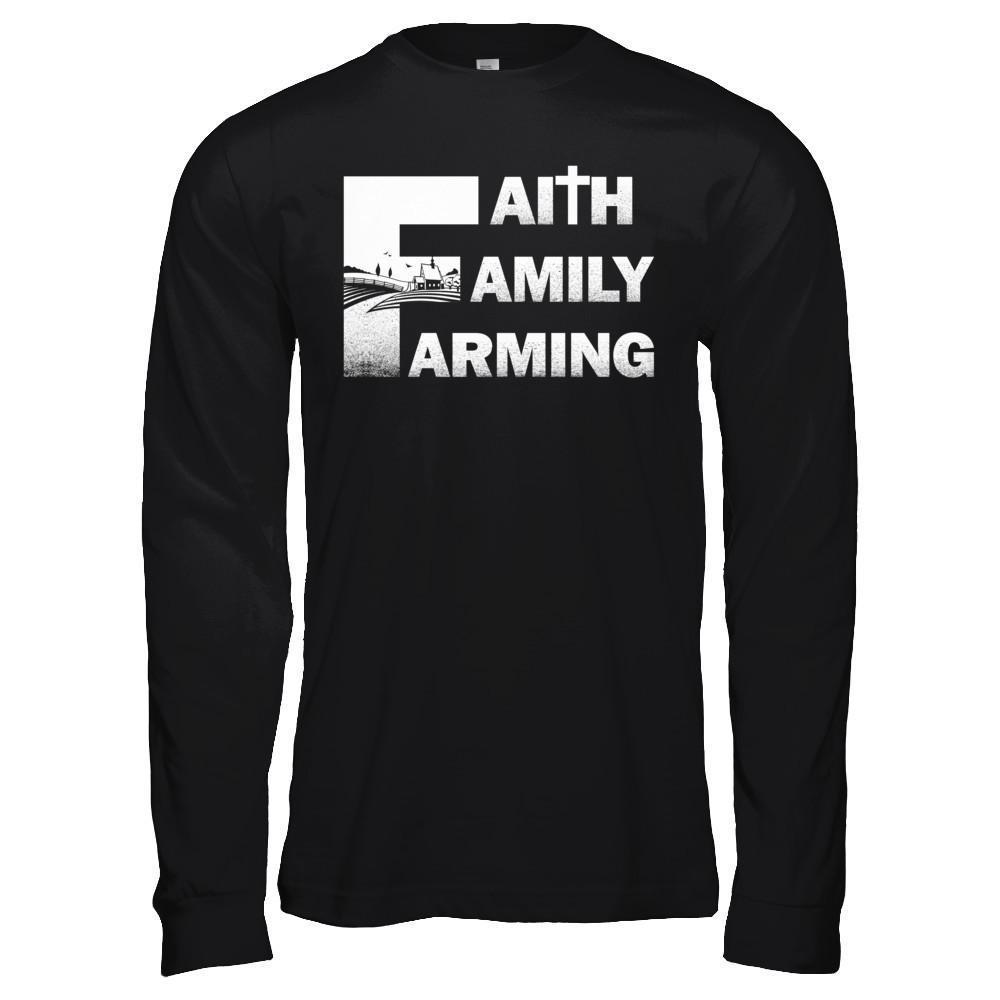 Faith Family Farming Farmer-T-Shirt & Hoodie-Long Sleeve T-Shirt-Black