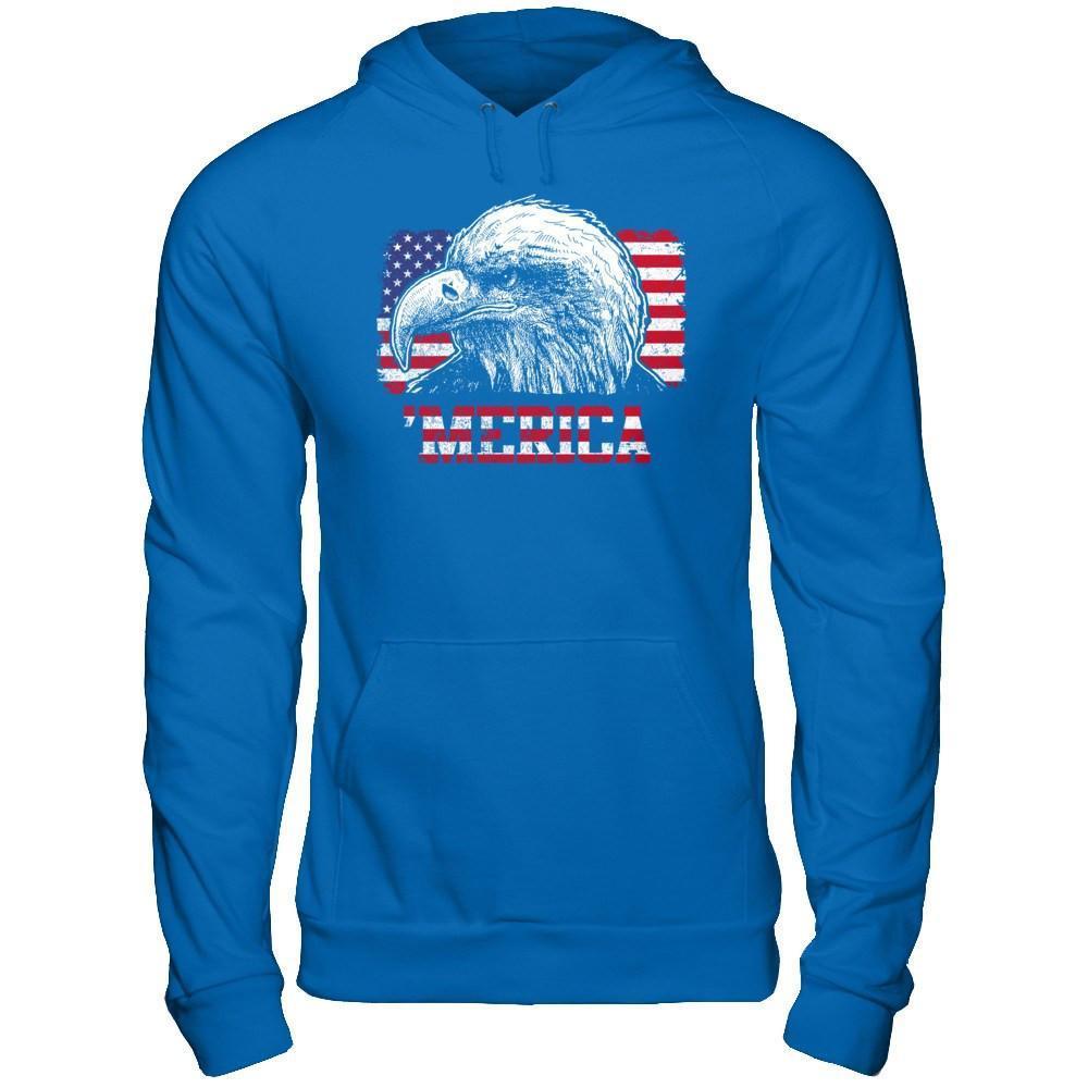 Usa Pride Merica Mullet Eagle 4Th Of July-T-Shirt & Hoodie-Pullover Hoodie-Royal
