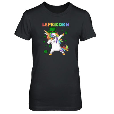 Dabbing Lepricorn Unicorn St Patricks Day Gift-T-Shirt & Tank Top-Women's T-Shirt-Black