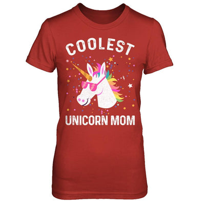 Coolest Unicorn Mom Cute Funny Unicorn Mothers Day-T-Shirt & Hoodie-Women's T-Shirt-Red