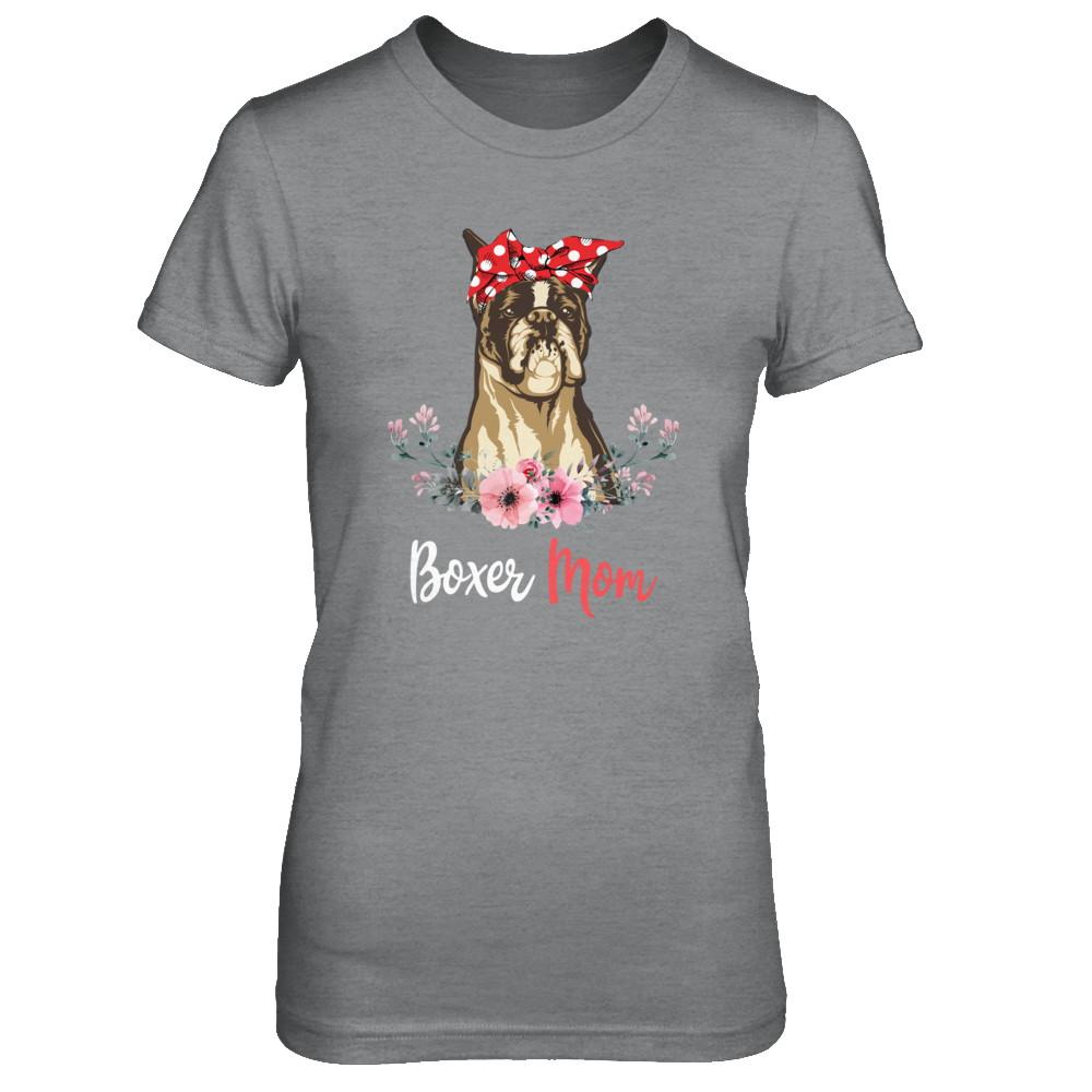 Boxer Mom Gift For Women Dog Lover-T-Shirt & Hoodie-Women's T-Shirt-Sport Grey