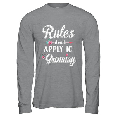 Grandmother Rules Don't Apply To Grammy-T-Shirt & Hoodie-Long Sleeve T-Shirt-Sport Grey