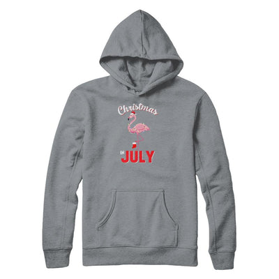 Funny Party X-Mas Flamingo Christmas In July-T-Shirt & Tank Top-Pullover Hoodie-Light Steel