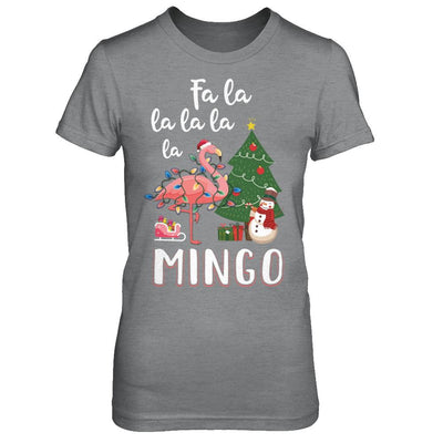 Cute Pink Flamingo Santa Hat Merry Christmas-T-Shirt & Hoodie-Women's T-Shirt-Sport Grey