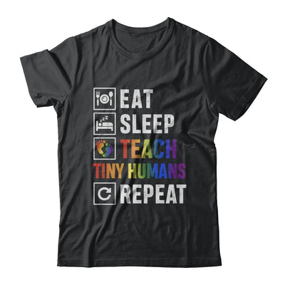 Eat Sleep Teach Tiny Humans Repeat Mommy-T-Shirt & Hoodie-Classic T-Shirt-Black