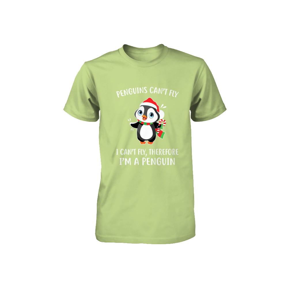 Funny Penguin I Can't Fly Christmas Gift Youth-Youth Shirt-Toddler T-Shirt-Key Lime