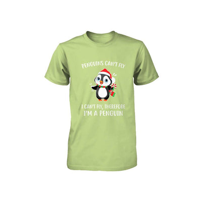 Funny Penguin I Can't Fly Christmas Gift Youth-Youth Shirt-Toddler T-Shirt-Key Lime