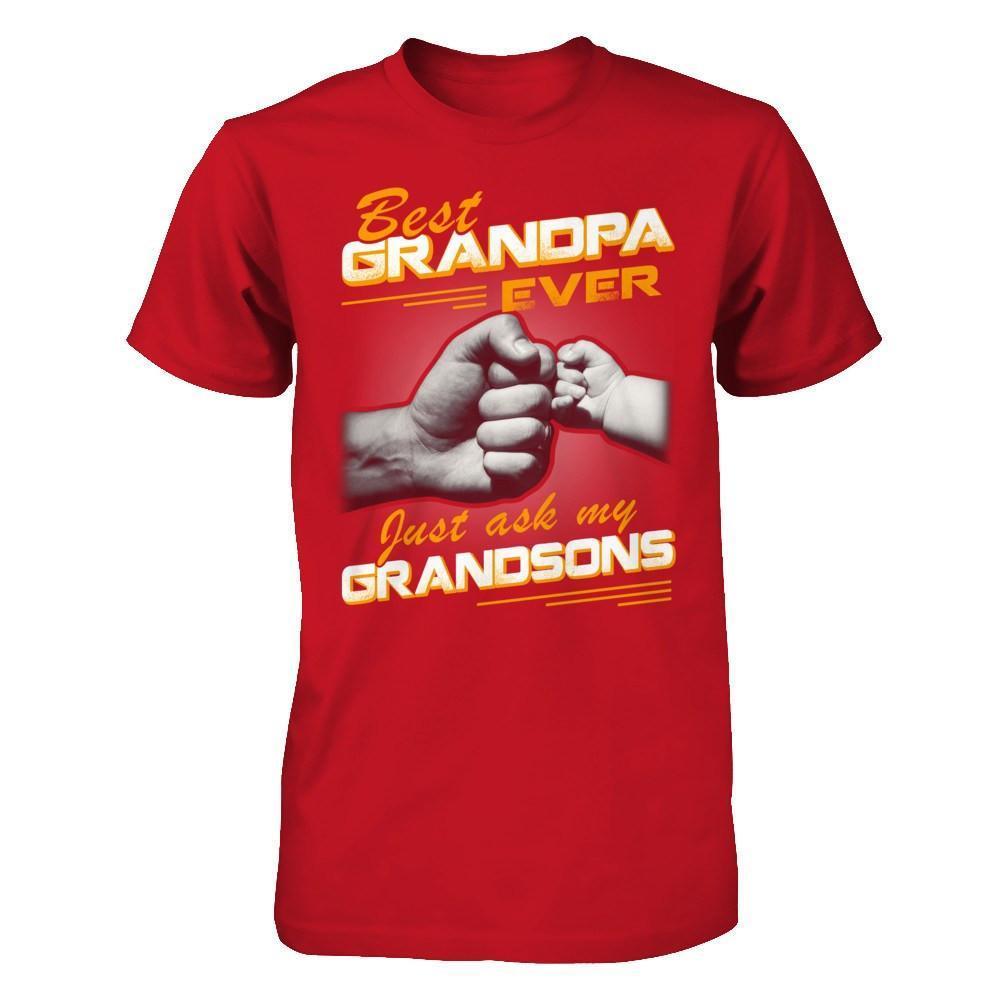 Best Grandpa Ever Just Ask My Grandsons-T-Shirt & Hoodie-Classic T-Shirt-Red